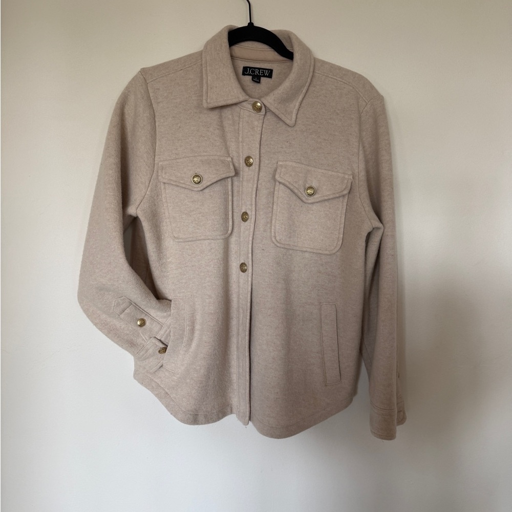 J. Crew Beige Wool Blend Shirt Jacket Size Small